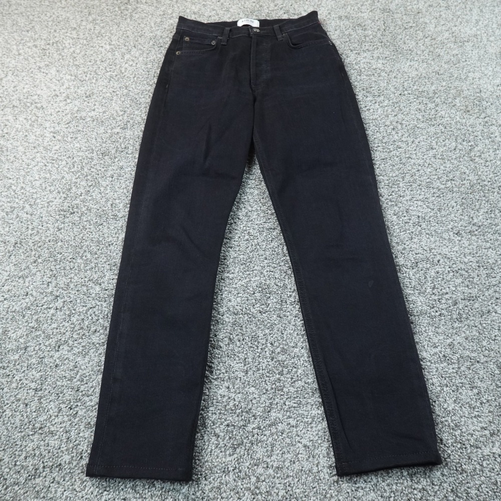 Agolde Jeans Womens 25 Dark Black Denim Pants High Rise Slim Straight Stretch